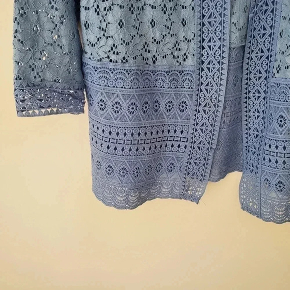 Alia blue lace  open cardigan - Picture 4 of 9